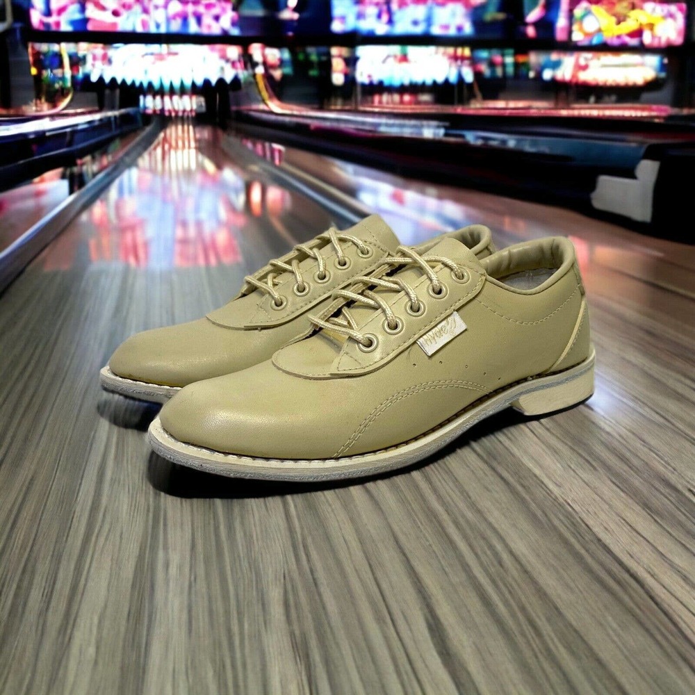 Vintage 70s Womens Hyde Beige Leather Bowling Shoes Size 6 US Worn Once Rare